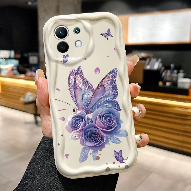 Чехол Artistic Butterfly Rose для Xiaomi POCO X7 X6 X5 X3 NFC F7 Ultra F6 F5 Pro F4 F3 GT M5S C65 C75 M3 M4 M5S M6 M7 Pro 4G 5G