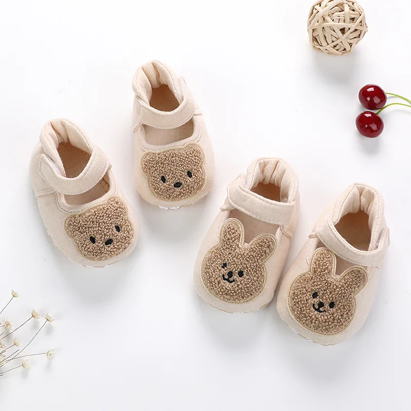 

Spring and Autumn Cartoon Cute Pure Cotton Newborn 0-18M Male and Female Baby Anti Falling Soft Learning Shoes Cotton Shoes