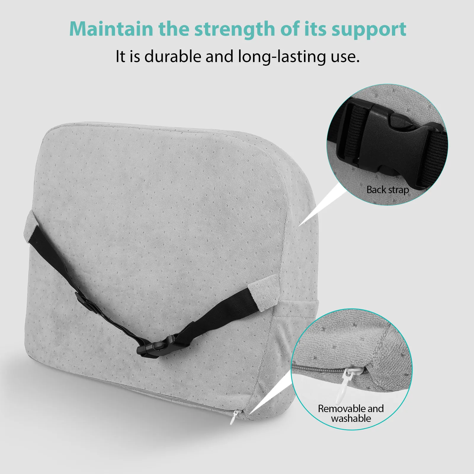 

1Pcs Memory Foam Lumbar Pillow Premium Skin-Friendly Support Cushion for Beds Sofas Chairs Reading Watching TV Stable Ergonomic