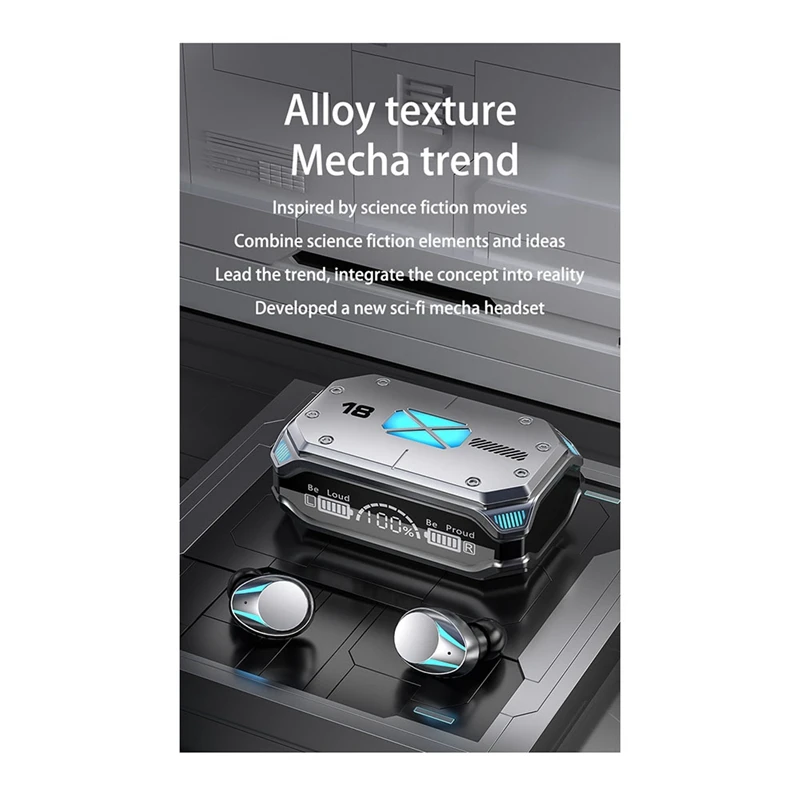 1 Satz Gaming-Kopfhörer Wireless Touch-Kopfhörer Smart Digital Display In-Ear-Kopfhörer