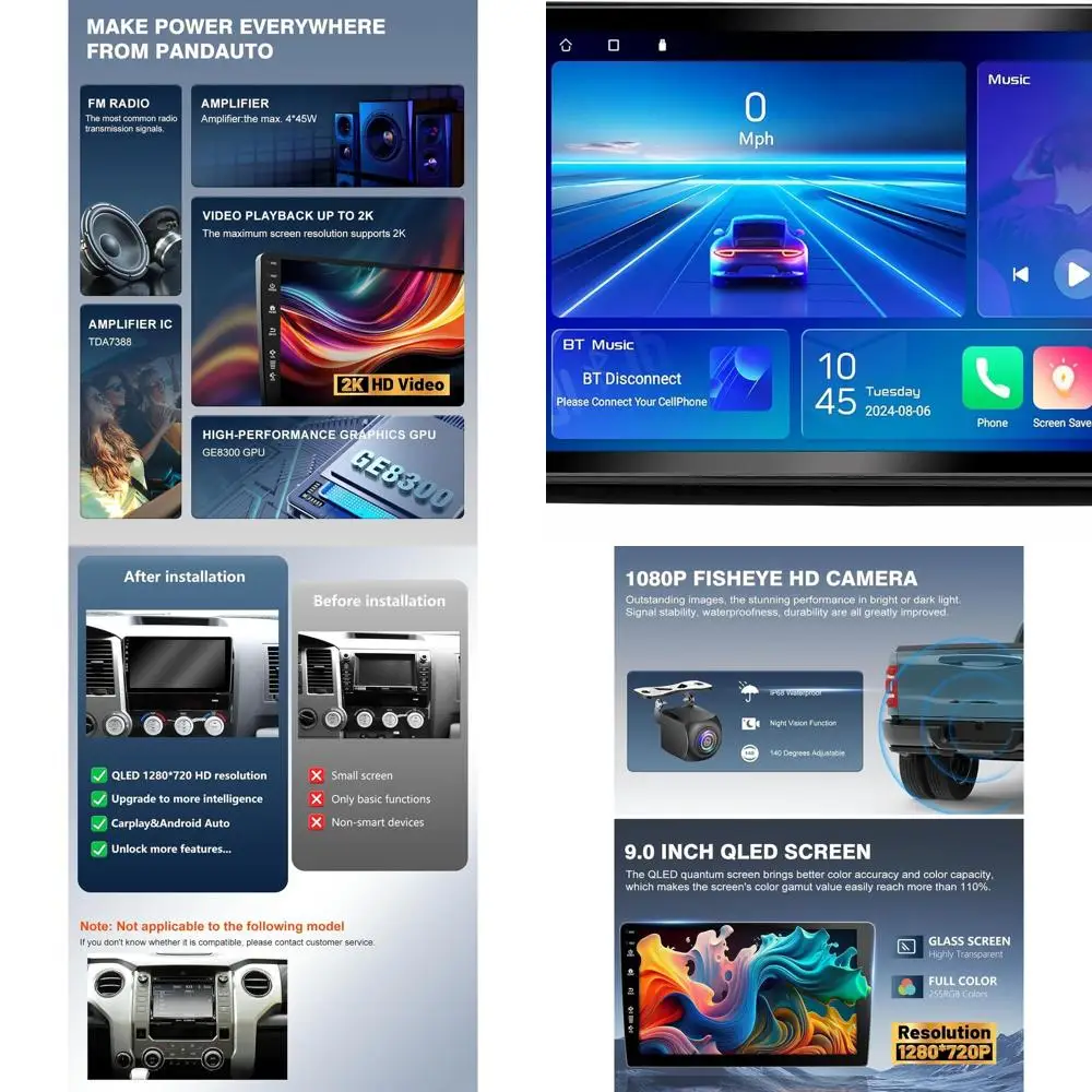 

Автомобильный радиоприемник 5G WiFi(6) для Toyota Tundra 2007-2013 Sequoia 2008-2018, Android13/Wireless CarPlay/Android Auto/сенсорный экран/GPS Nav