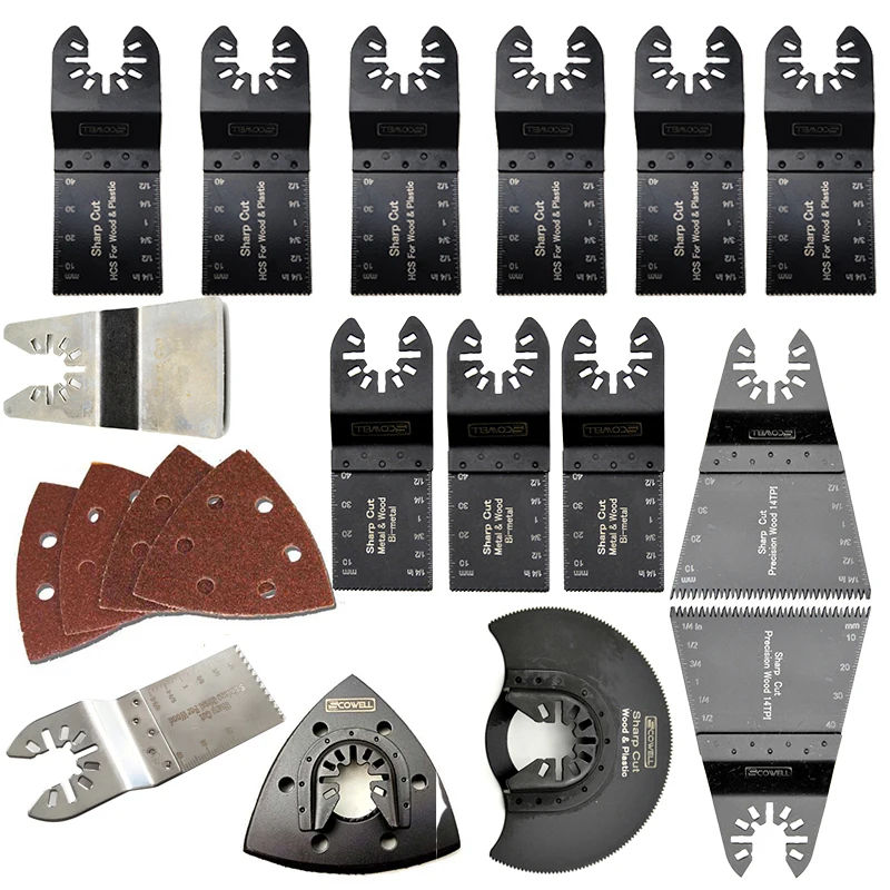 Kit d'outils oscillants pour la coupe du bois, scie sauteuse, outils électriques multimaster, lame de scie multiple, machine plongeante, 40 pièces