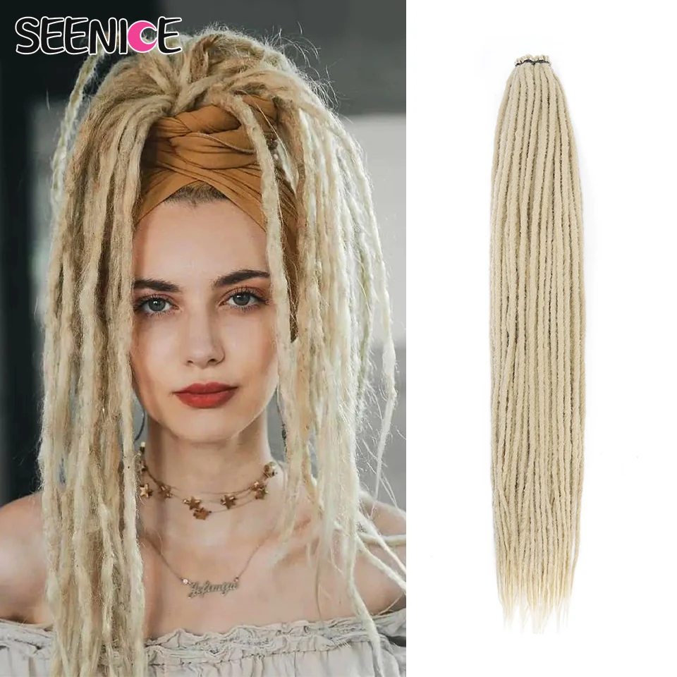 24" Handmade Dreadlocks Extension Ombre Color Soft Synthetic Crochet Hair Super Long Dread Extensions Reggae Style for Women