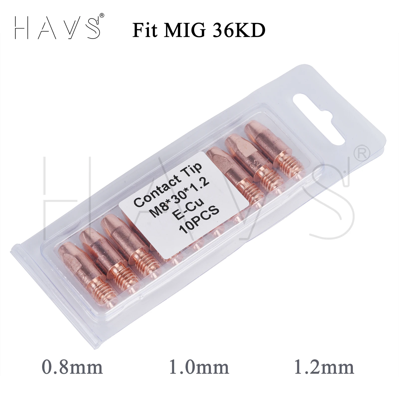 소모품 홀더 토치 건 노즐, MB 36KD 콘택트 팁, M8 * 30mm 0.8 1.0 1.2mm, MIG MAG CO2 가스 액세서리 납땜 도구, 10 개