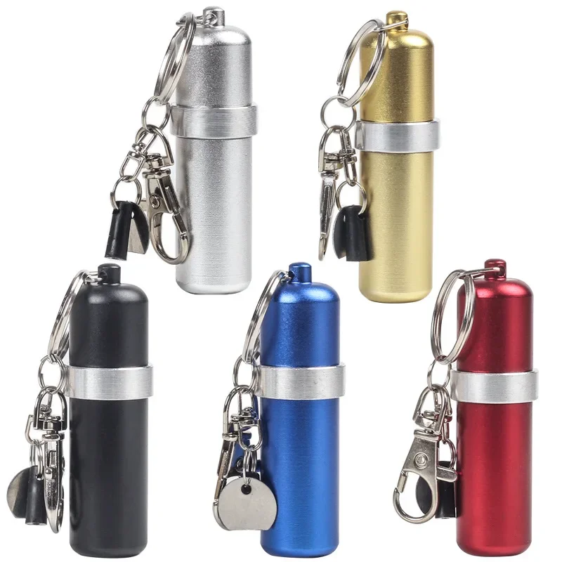 Metal Fuel Canister Portable 1pc Kerosene Oil Fluid Can with Key Chain Mini Smll Lighters Fuel Pot Travel Smoking Accessories