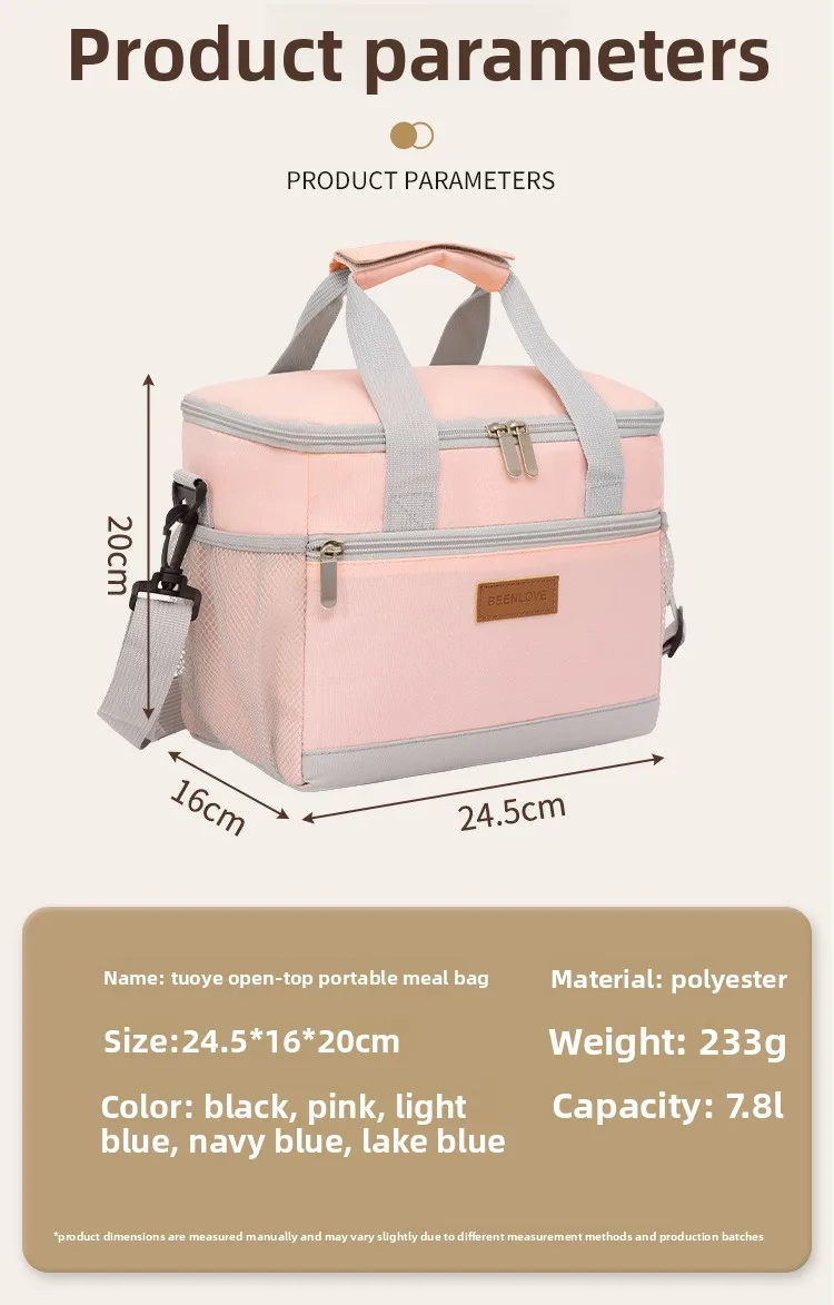 Tragbare Oxford Isolierte Kühltasche Wasserdichte Thermotasche Große Kapazität Schulter-Lebensmitteltasche für Picknick Camping Arbeit Reisen – Detail 3