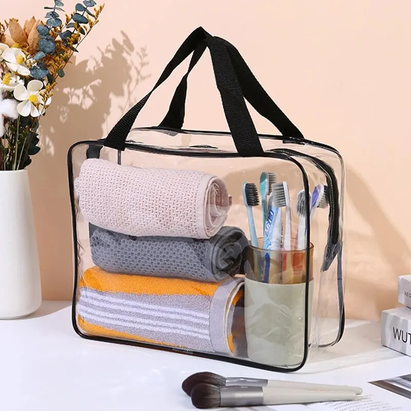 3Pcs Set Transparent Toiletry Bags Large Capacity Stroller Bag Travel Organizer Storage Pouch Makeup Cosmetics Bag Multifunction