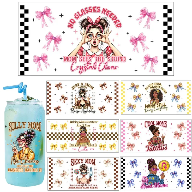 

Popular style Cool Sexy Best Mom design Party DIY Decals 3D transfers uvdtf tumbler seal stickers 16oz uv dtf cup wraps