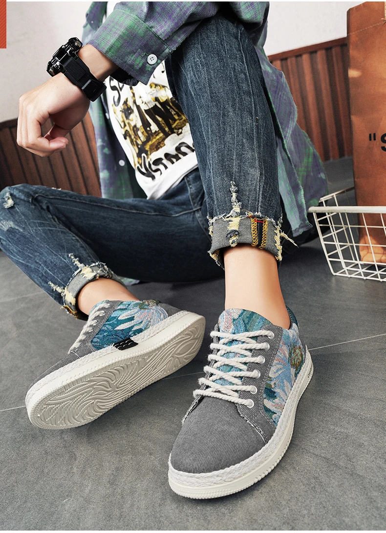 Herren Canvas Freizeitschuhe Frühling und Herbst Neue Atmungsaktive Weichsohlen Outdoor Flache Wanderschuhe Modische Vielseitige Sportschuhe – Detail 4