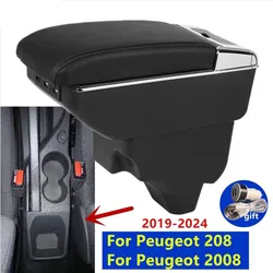 For Peugeot 208 Armrest Box For Peugeot 2008 Car Armrest 2019-2024 Storage Box Retrofit Parts Interior Details Car Accessories