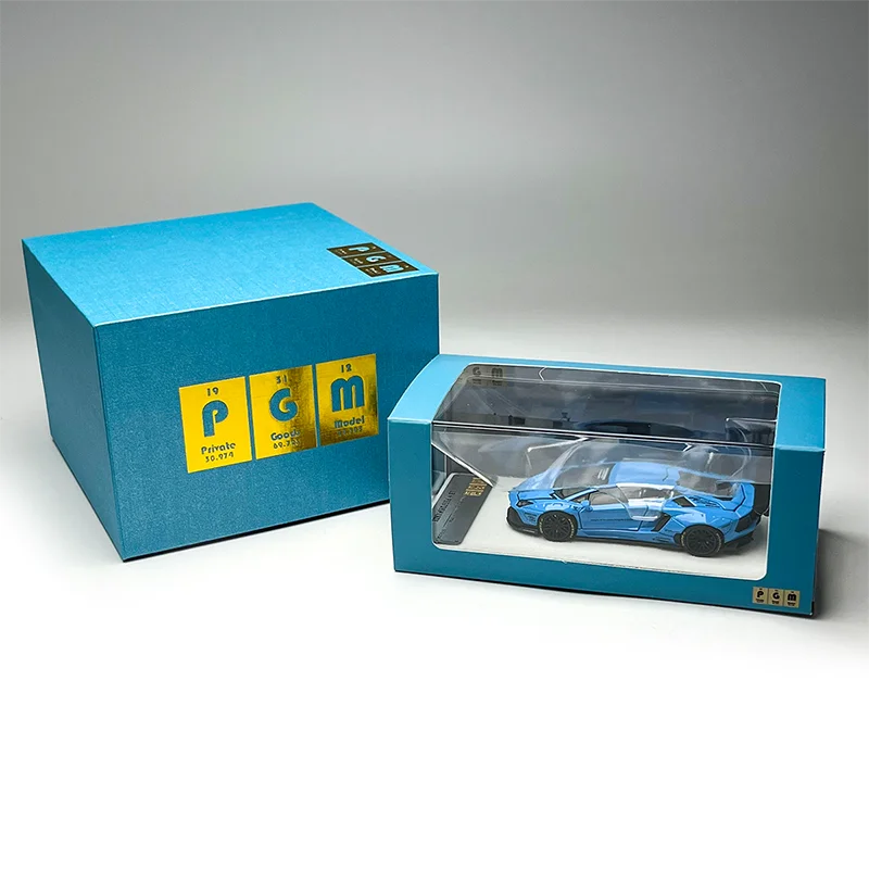 

PGM 1:64 Alloy LP700-4 Widebody Modified Sports Car Blue Car Model Classics Adult Souvenir Gift Static Display