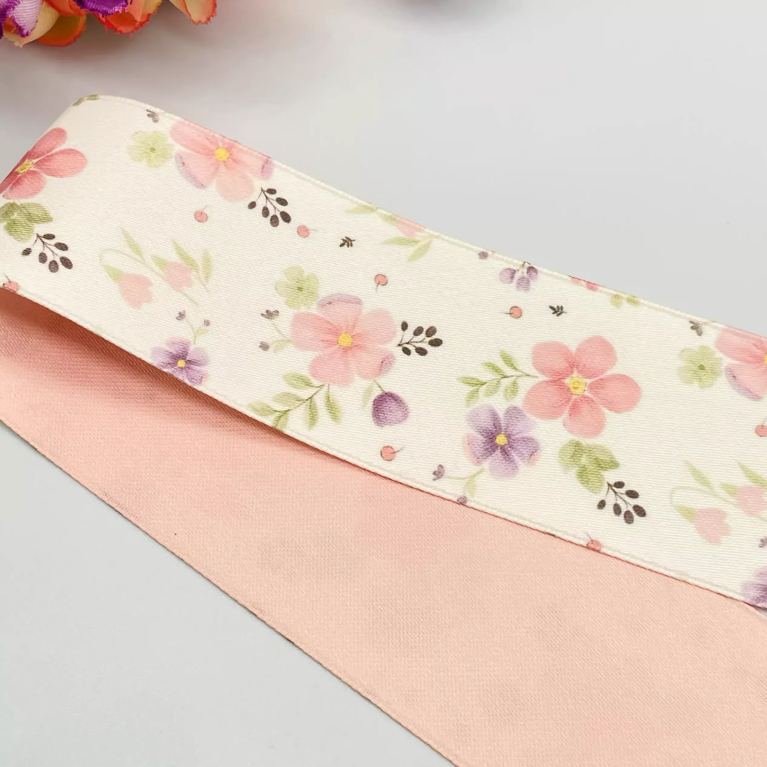 40mm AB face flower 5Yards ribbon DIY handmade material Headwear for hair bows clothing shoesaccessories 24062801
