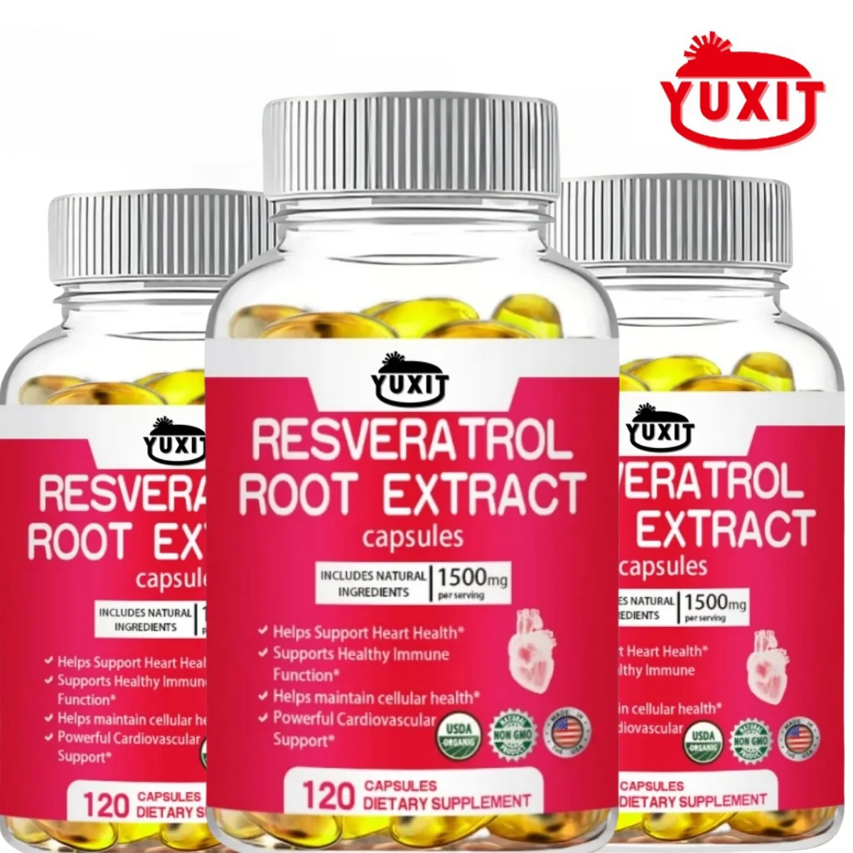 

Resveratrol 1500 Milligrams Per Serving, Pure Super Complex, Anti-aging, Radiant Skin, Immune Support