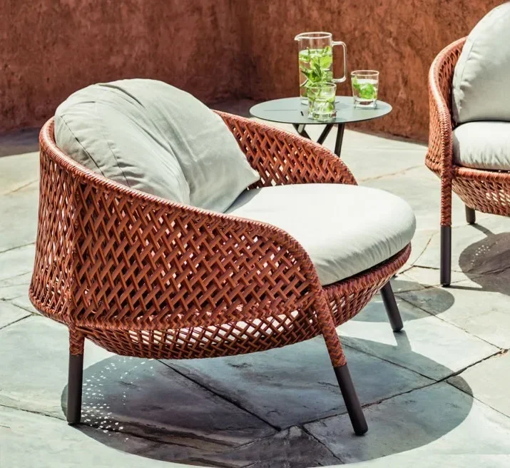 

#Sofa Garden Set Curl Rattan Sofa Leisure Lounge Chair Garden Sets