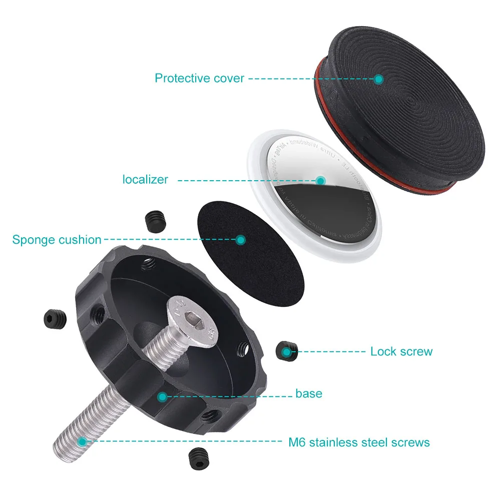 دراجة سماعة الغطاء العلوي مقاوم للماء دراجة سماعة غطاء واقية سبائك الألومنيوم الدراجات سماعة غطاء تغليف ل Airtag #5