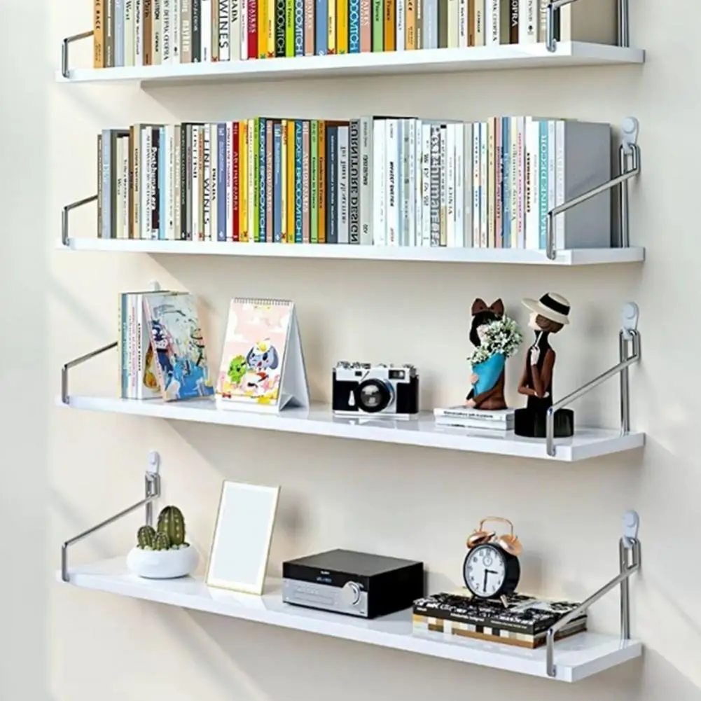 Floating Wall Shelves Versatile Bathroom Room Wall Storage Rack with Punch-free Installation Strong Load Bearing Capacity