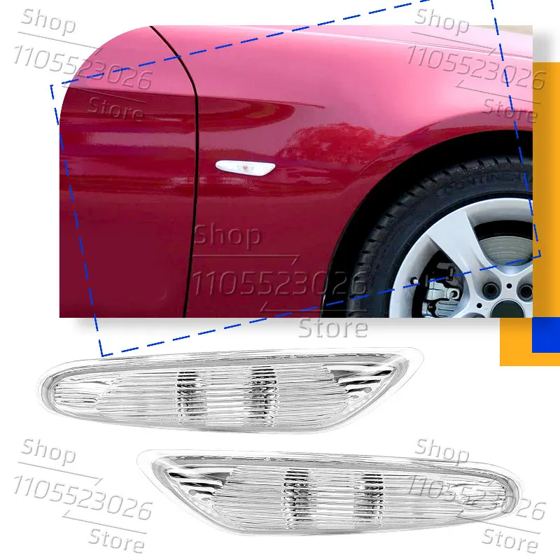OE:63137253326 63137253325 Front Fender Turn Signal Side Marker Left/Right Parts For BMW 1 3 Series E90 E91 E92 E93 E82 E88 E84