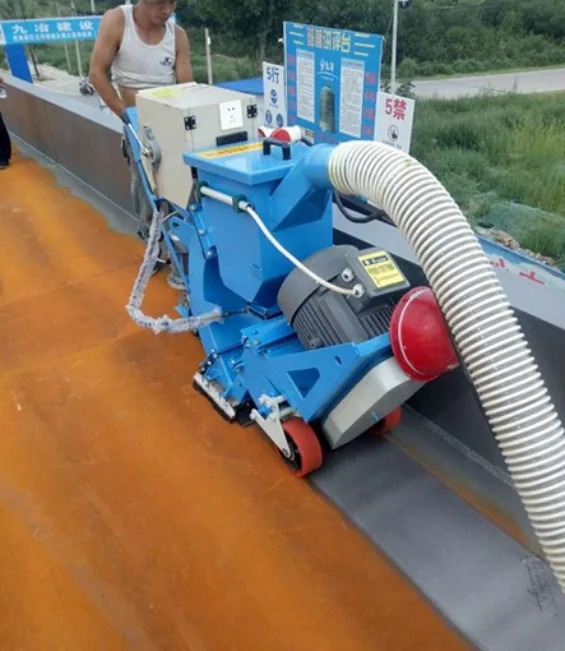 Portable Mobile Sandblaster 550 Hand Push Shot Blaster Industrial Steel Ship Deck Rust Cleaning And Surface Preparation Machine