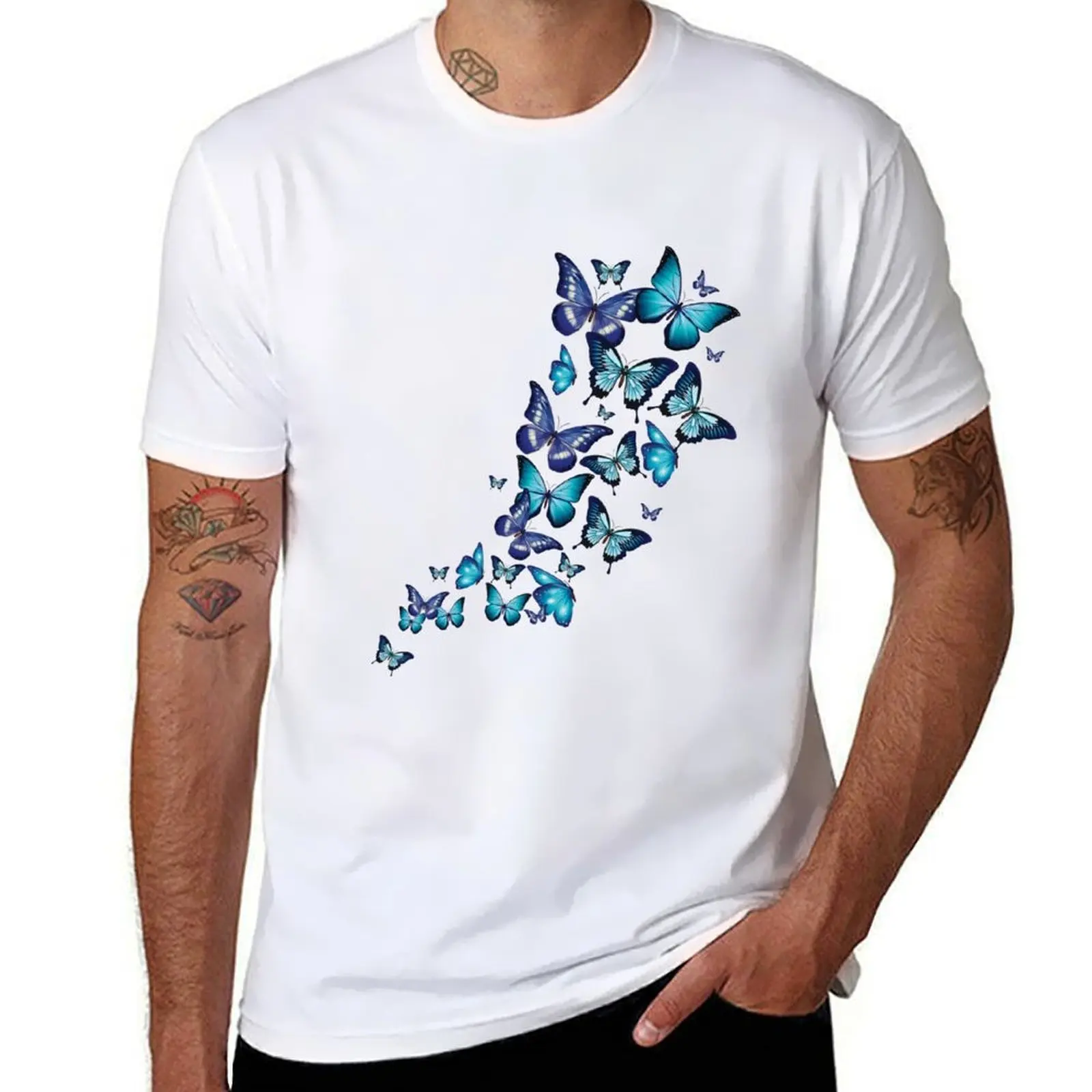 

Blue Butterflies T-Shirt t shirt man casual man t shirts for men casual T-Shirt