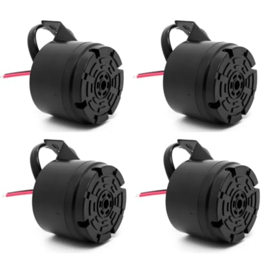

Universal 12-24V 100dB Waterproof Back-Up Alarm for Vehicle Safety with High-Volume Audible Warning Durable Black Design Ideal