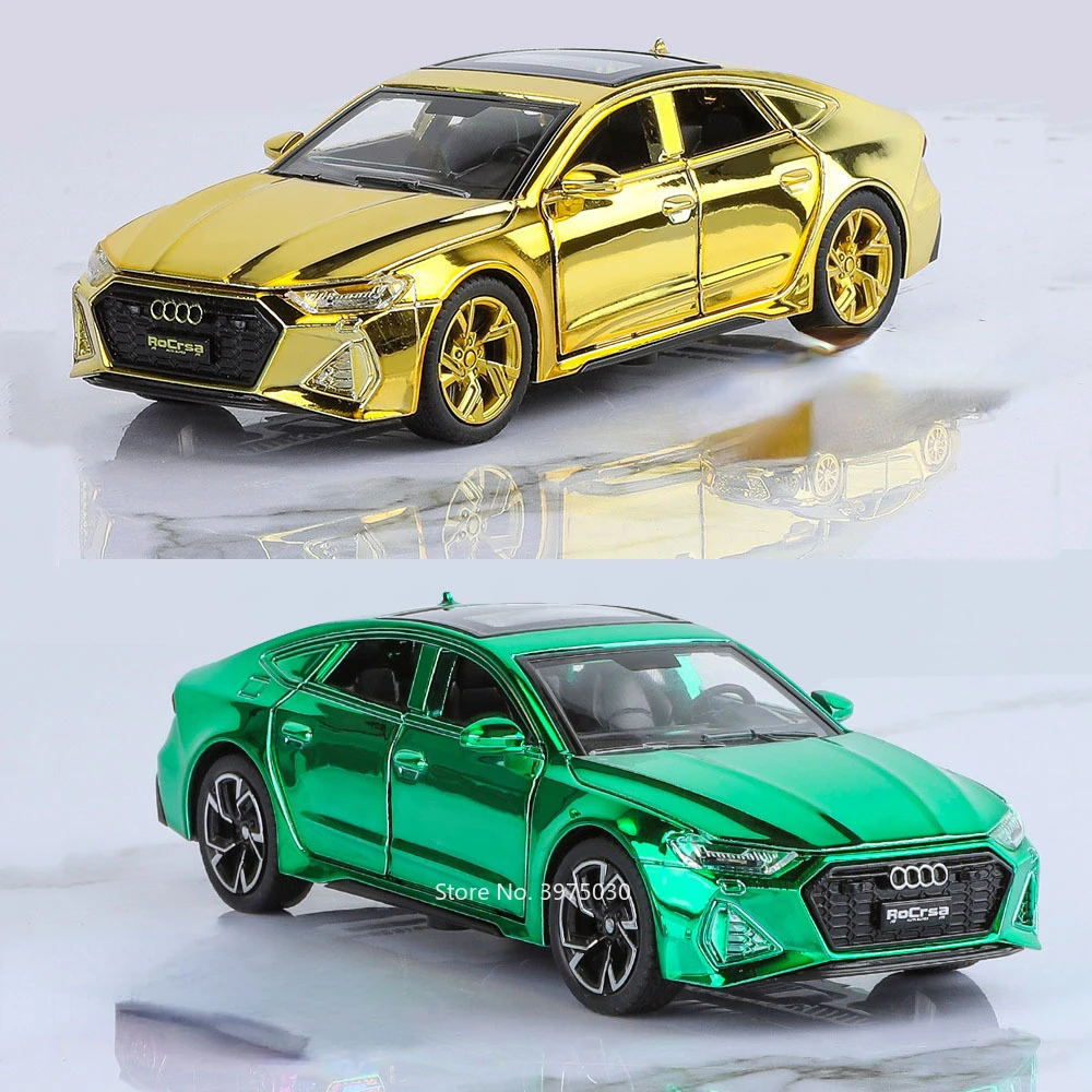 1:32 Scale AUDI RS7 Alloy Toy Cars Diecast Models Light Sound 6 Doors Opened Sports Car Pull Back Vehicles for Children\'s Toys