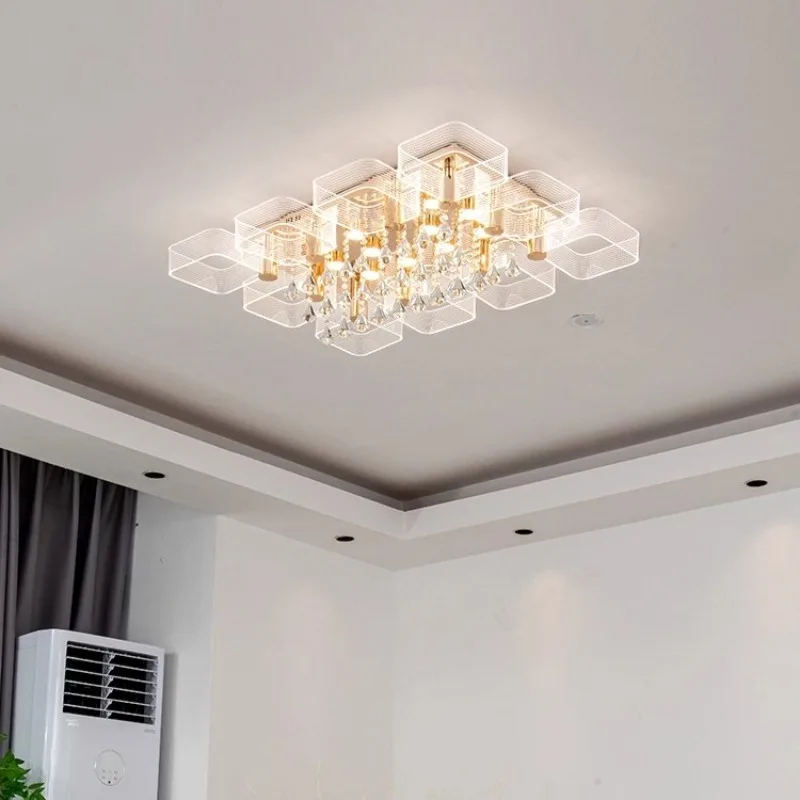 Nordic Creative Luxury Crystal Ceiling Lamp Minimalist Bedroom Kitchen Atmospheric Ceiling Light Restaurant Living Room Ornament
