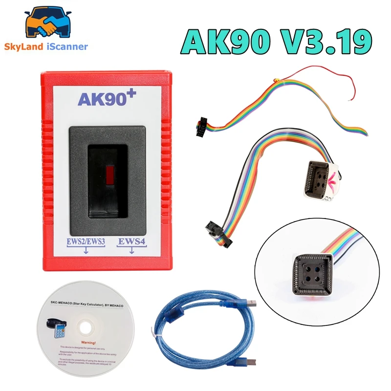 Newest V3.19 AK 90 for BMW AK90+ AK90 Key Programmer Tool for All BMW EWS AK 90 Key Maker AK-90 With Car Styling Free Ship