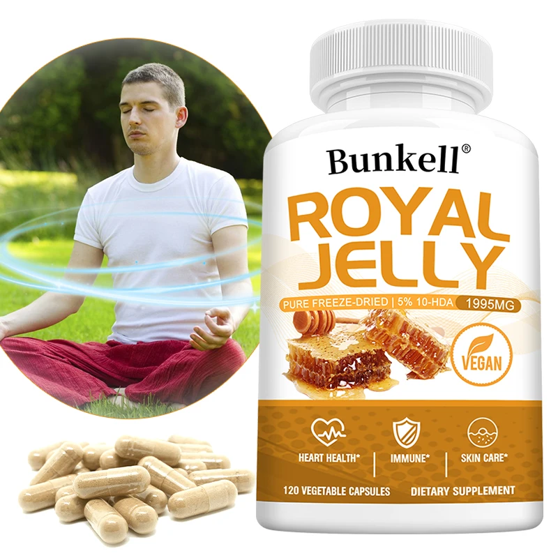 

Royal Jelly Capsule, 570mg, Non-GMO and Gluten Free Formula, Immune Support Supplement, Antioxidants, 120 Veggie Capsules