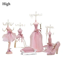 Creative Jewelry Rack Model Dress High-heeled Shoes Earring Necklace Ring Jewelry Holder Stand Display Organizer Jewelry Gift