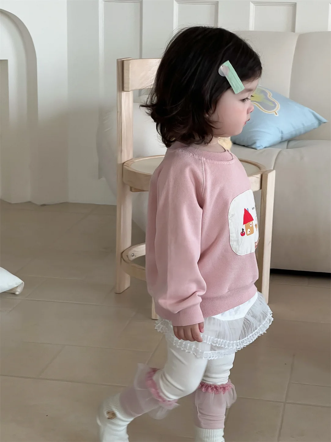 2025 Spring New Baby Long Sleeve Casual Sweatshirt Kids Girls Cute Patch Pullover Infant Princess Sweatshirt Toddler Clothes