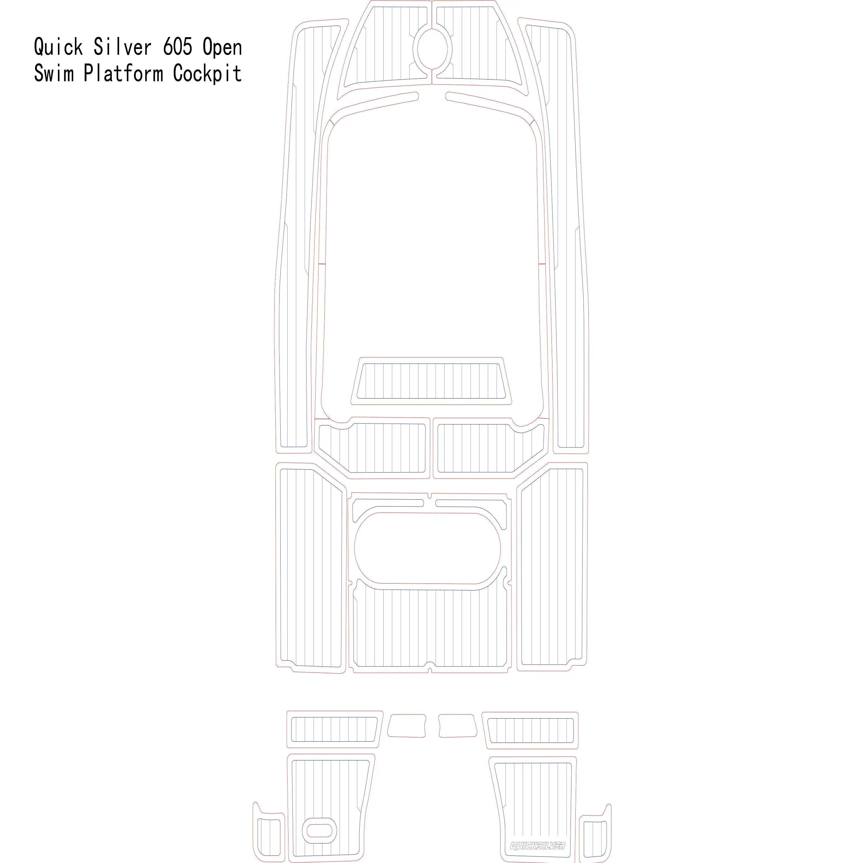 

Quick Silver 605 Открытая платформа для плавания Кокпит Лодка EVA Искусственный тиковый палуб Напольный коврик Seadek Gatorstep Стиль Самоклеящаяся V509 9K4PA