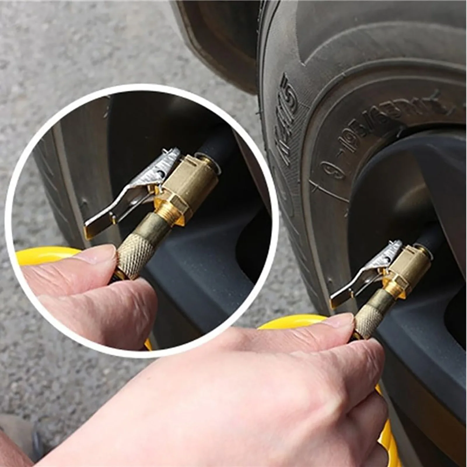 Tire Air Chuck with Clip Adapter Quick Change Clip-on Tyre Flush Inflator Plugs for Vehicle Inflator Compressor Pump