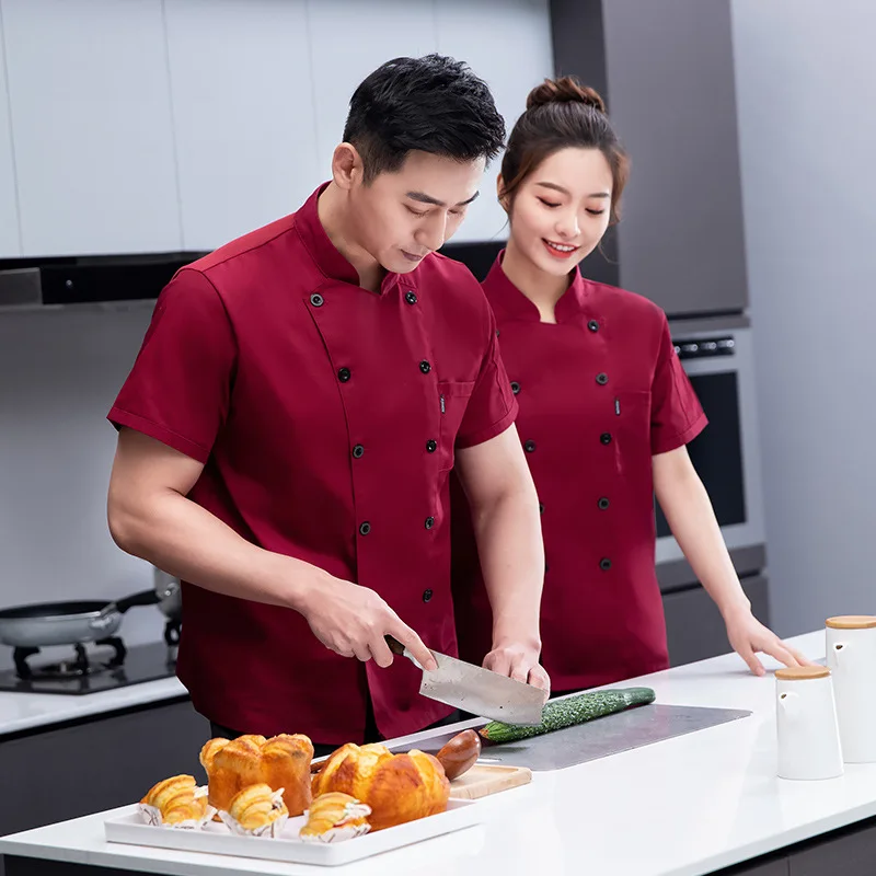 Hotel Chef Uniform männer Kurzarm Chinesischen Stil Restaurant Esszimmer Hinten Küche Bäcker Arbeit Kleidung