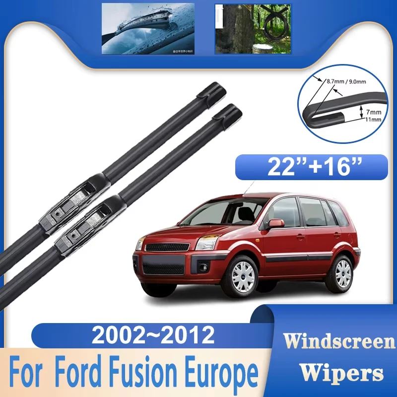 

For Ford Fusion Europe 2007 Accessorie 2002~2012 window Windshield Windscreen Wipers Blade Cleaning Replacement Car Rain Brushes