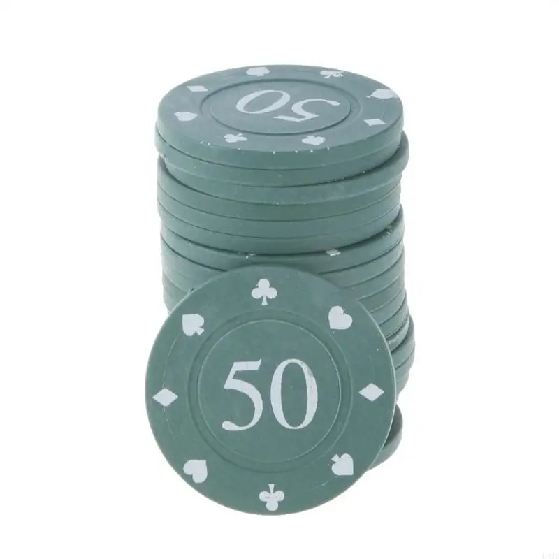 100Pcs Plastic Casino Chip Teaching Coin Counting Counters Chip