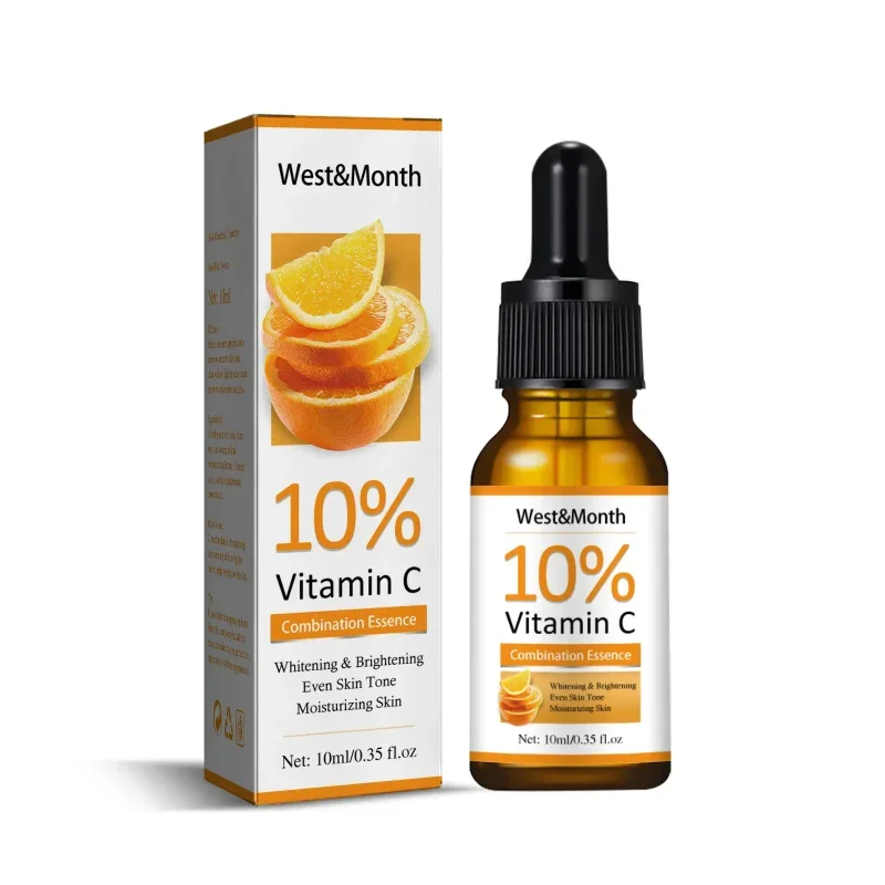 Suero facial con vitamina C: brillo de ácido hialurónico, desvanece las manchas de edad y las quemaduras solares, cuidado antioxidante para minimizar las arrugas y los poros