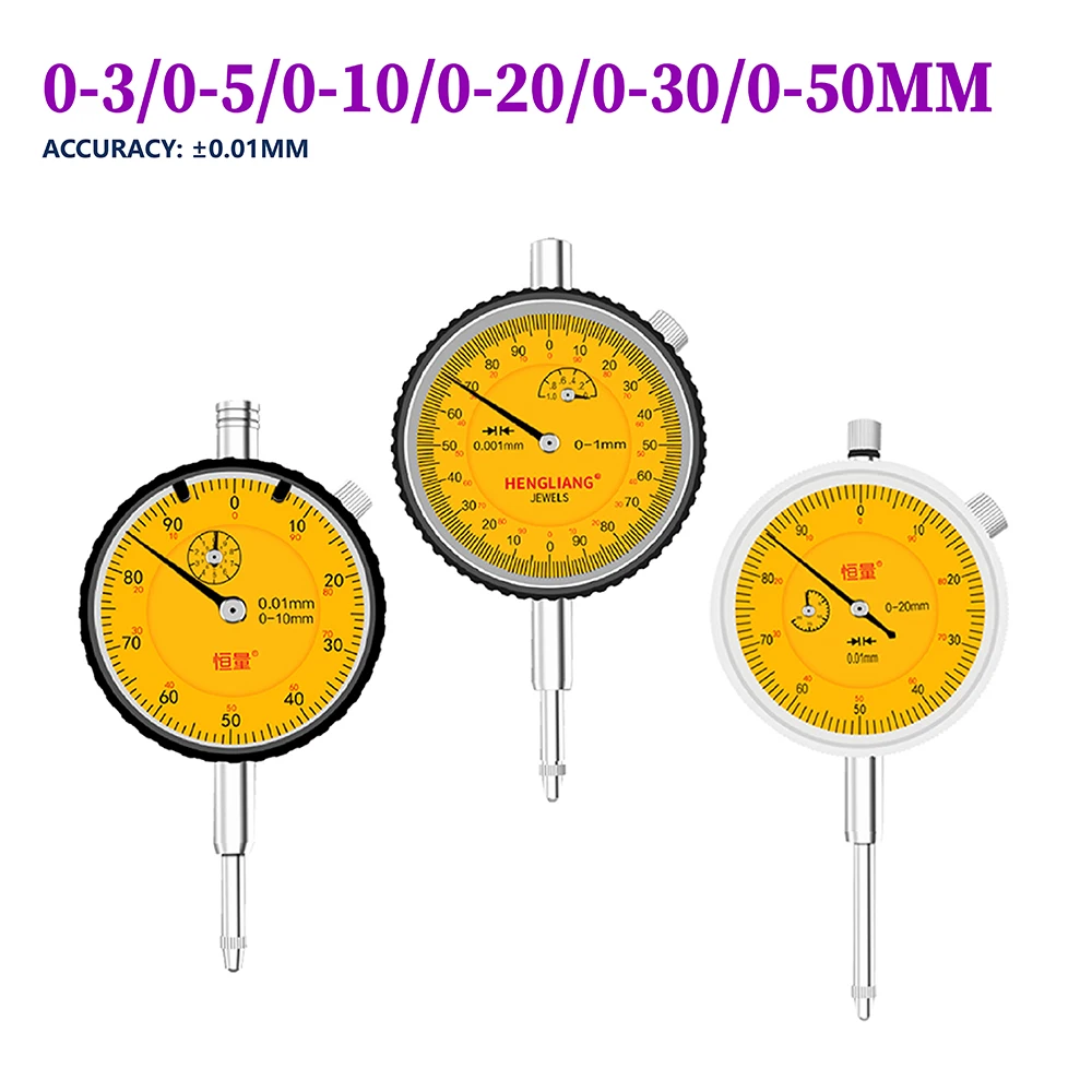 Boutique Mechanical Dial Indicator Stainless Steel Length Measuring Tool Specification 0-3mm 0-5mm 0-10mm 0-20mm 0-30mm 0-50mm