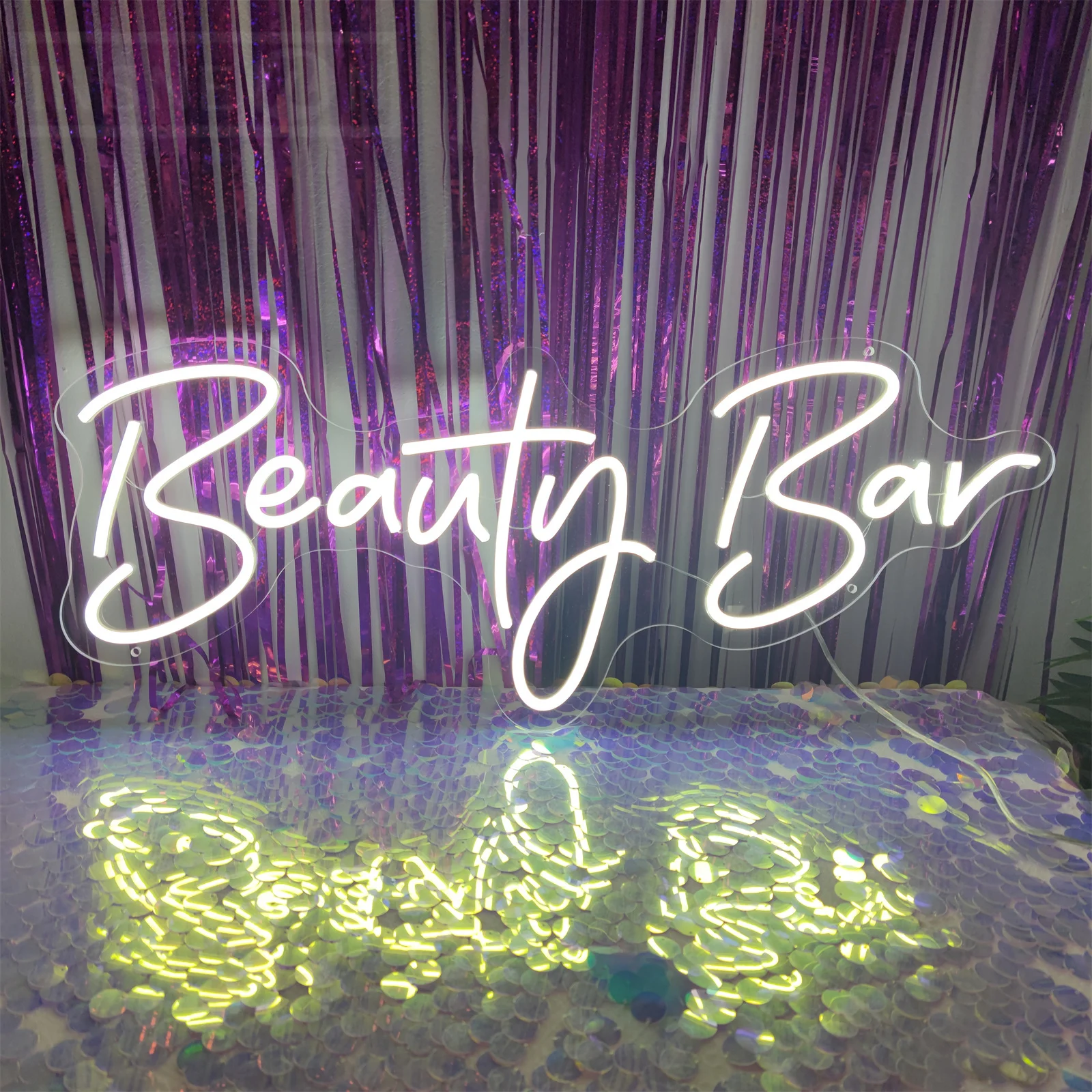 Neon Sign Beauty Bar LED Wall Hanging Decor USB Powered Multi-Purpose Bar Club Party Wedding Room Decor Acrylic Neon Light Sign