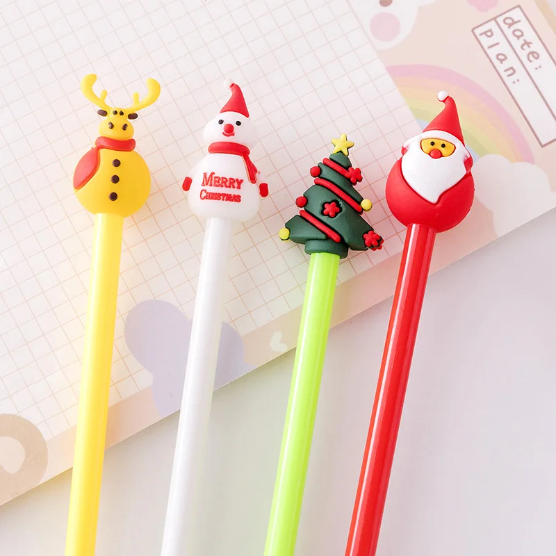 36PCS Wholesale Student Christmas Gift Pens Creative Christmas Tree Yellow Reindeer Cartoon Gel Pen Student Stationery Wholesale