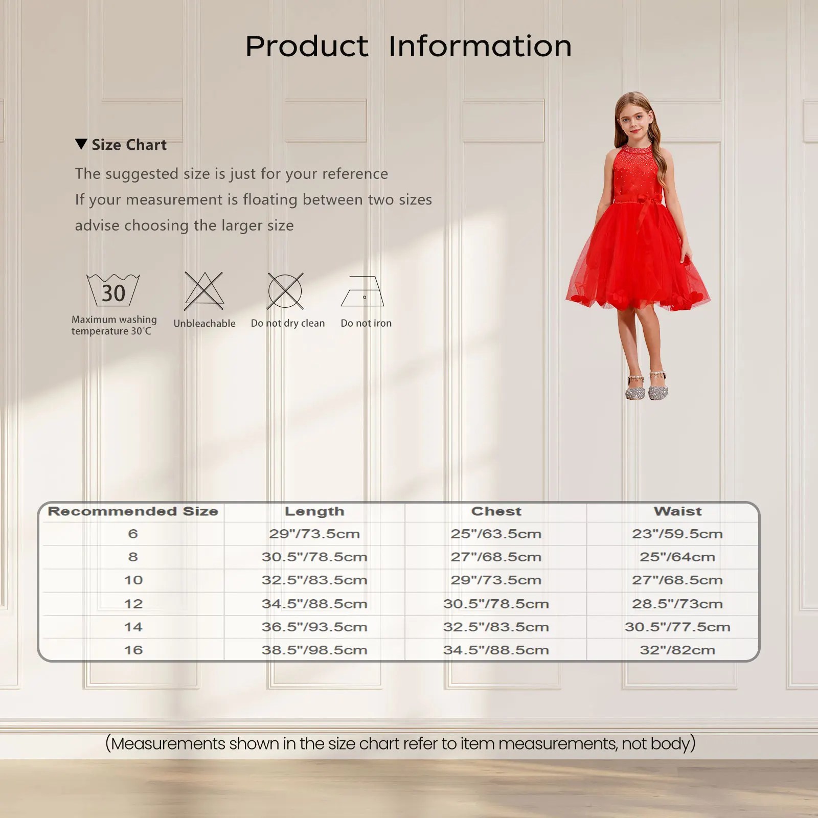 Flower Girl Dress Rhinestone Wedding Birthday Party Tulle Dress Kid Halter Sleeveless Knee Length Skirt Princess Banquet Pageant