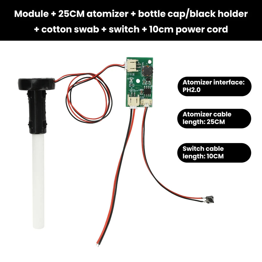 DC 5V Power Supply External Switch Spray Humidifier Power On Ultrasonic Atomization Humidification Module DIY kit