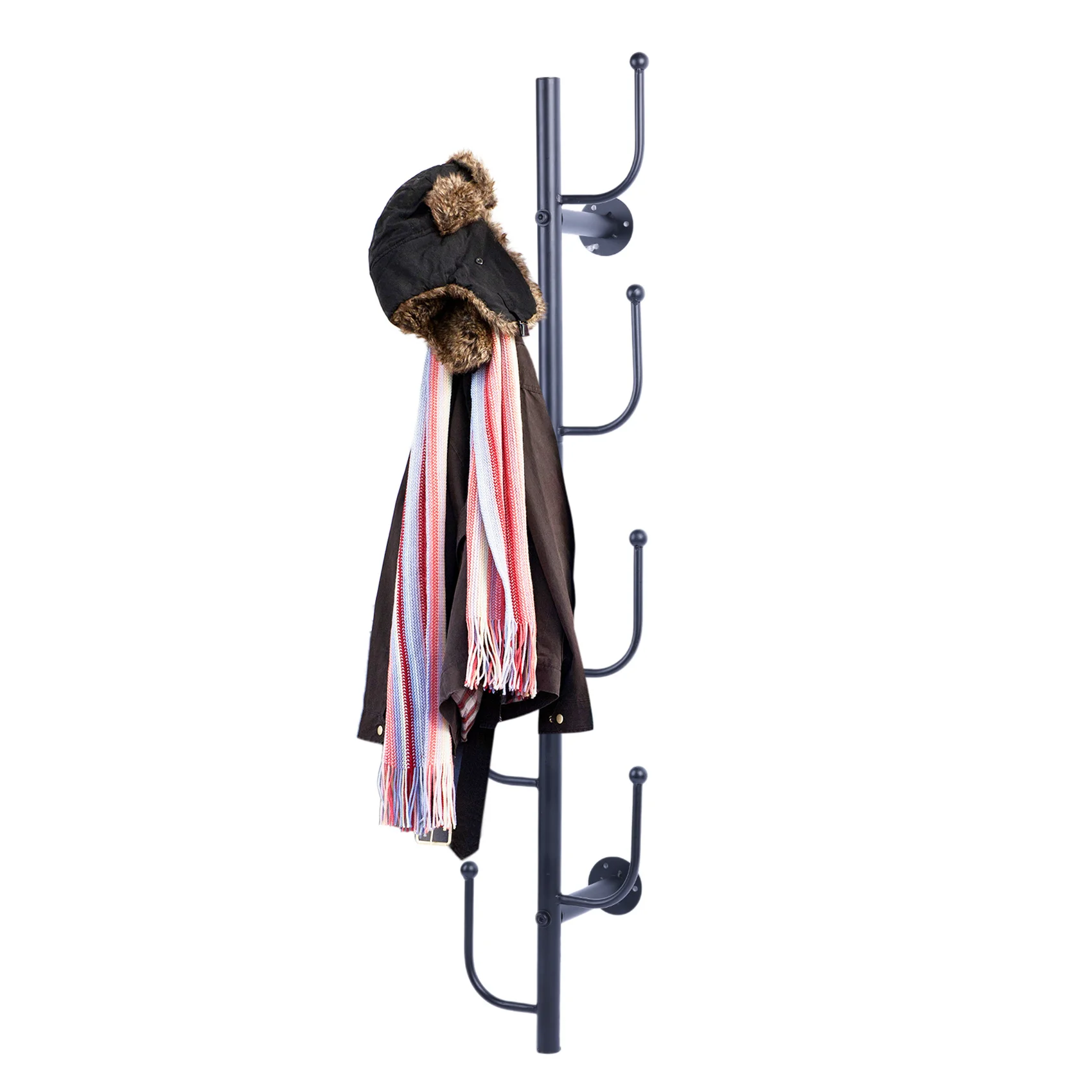 ZHANYUN Modern Wall Mounted Coat Rack - Space-Saving Hat Tree with 8/11 Hooks - Stylish Metal Wall Clothes Purse Rack