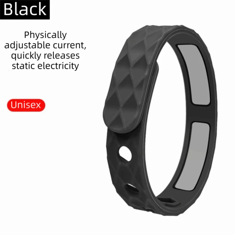 Silicone Anti Static Bracelet Waterproof Adjustable Static Eliminator Bracelet Wireless Rhombic Anti-Static Bracelet Women