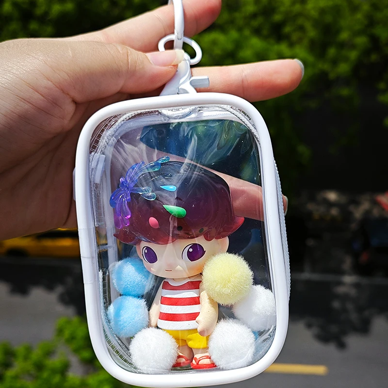 Clear Outdoor Bag Mini Transparent Storage Pouch Girl Shopping Protector Case For Small Little Nendroid Figure Plushy AC Toys