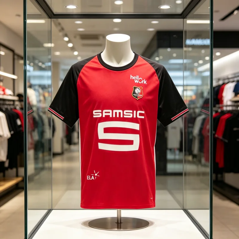 Camisetas de Fútbol Estilo Stade Rennais F.C. Verano 2026, Impresión 3D, Manga Corta, para Adultos, Familiares y Niños