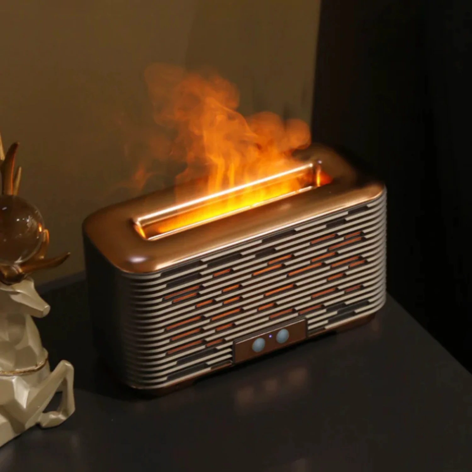 

Flame Fire Air Humidifier Aromatherapy Diffuser Ultrasonic Cool Maker Fogger Colorful Essential Oil Flame Lamp Difusor