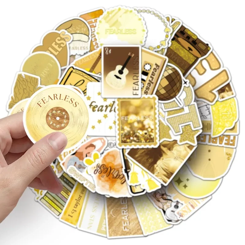 10/30/50Pcs Female Singer New Album FEARLESS Lyrics Stickers Decal Laptop Phone Guitar Skateboard Decorative Sticker Toys