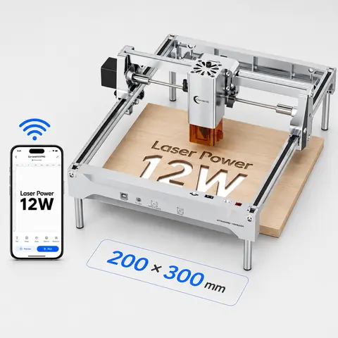 Carverall K15PRO 5.5W 7W 10W 12W Lazer Gravür Kesim Makinesi, 200x300mm A4 Çalışma Alanı, 15000mm/dak, 0.01mm Hassasiyet, WiFi USB Uygulama Kontrolü, LightBurn LaserGRBL, Ahşap, Deri, Akrilik, Kendin Yap El Sanatları, Hediyeler, Ev Atölyesi ve Küçük İşletmeler için
