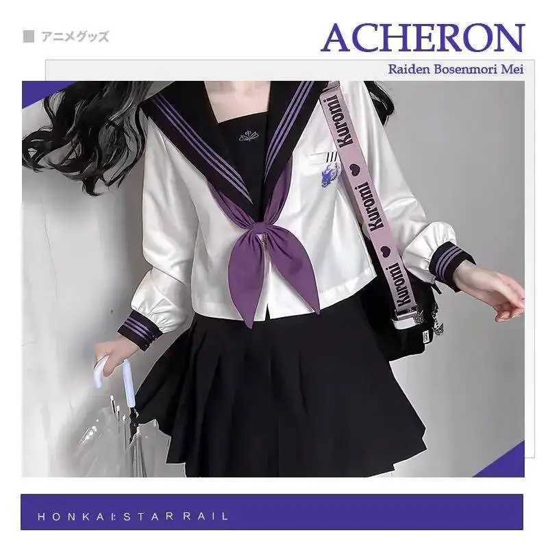 أنيمي لعبة هونكاي: ستار السكك الحديدية Acheron رايدن Nmori مي روبن تأثيري موحدة ربيع الخريف بحار البدلة JK فستان فتاة حلوة Sk