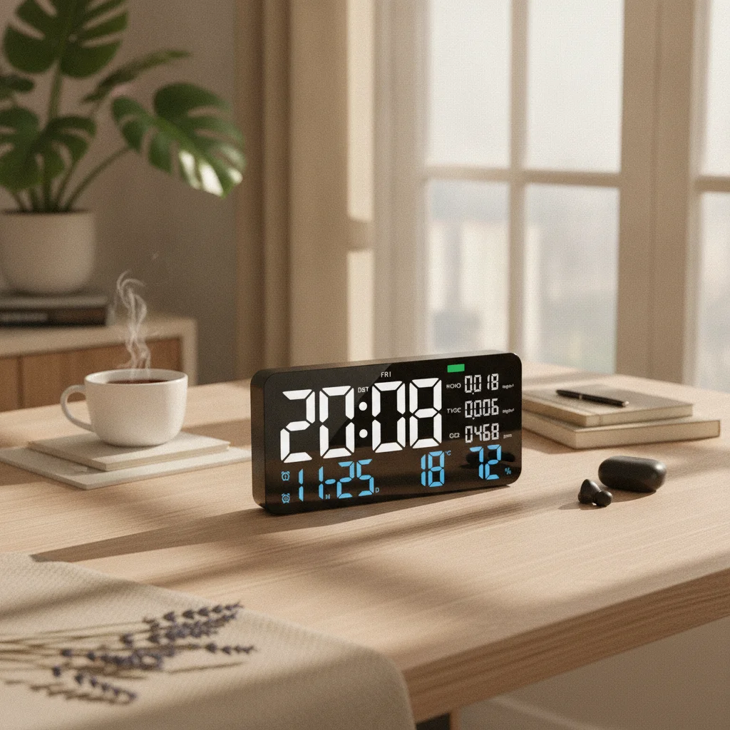 Air Quality Air Quality Monitor Clock Formaldehyde Test Digital Wall Air Quality Monitor Clock Timepiece Temperature And